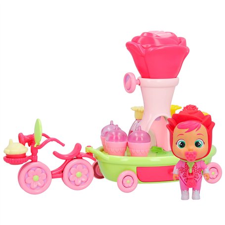 CRY BABIES MAGIC TEARS Happy Flowers - Le vélo chariot de Rose | Playset