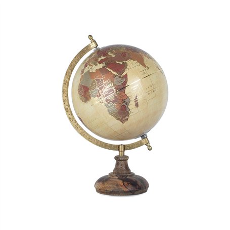 Art Deco Home - Globe Terrestre Marron 20 cm - 10127SG