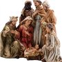 Crèche Classique avec Rois de 1 pièce en résine de 22 x 18 cm