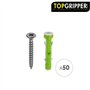 WOLFPACK LINEA PROFESIONAL - Blister Chevilles Topgripper bi-matière avec vis Ø 5 mm. 50 pièces Cheville d'ancrage Universelle, 