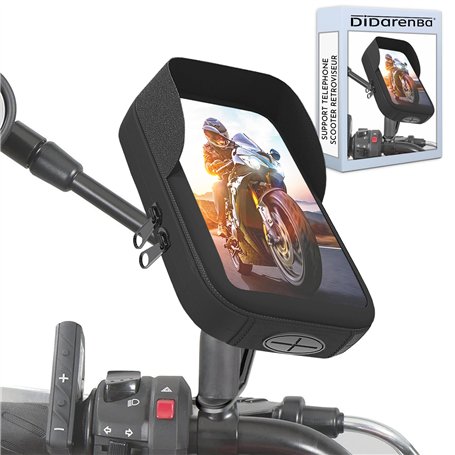 Support Telephone Moto Etanche Scooter retroviseur Compatible avec Les Smartphones jusqu'a 7