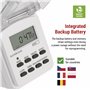 EMOS - Minuterie numérique d'extérieur - Prise IP44 française - Timer d'extérieur avec Capuchon de Protection, 10 programmes, Pr