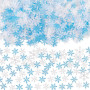 Youery 600Pcs Confettis de Flocons de Neige，Papier Artificiel Blanc et Bleu pour Noël Hiver congelée Mariage Anniversaire Vacanc