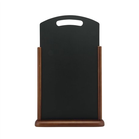 SECURIT - Tableau de Table - Ardoise Porte-Menu Double-Face Avec Poignée - Finition Bois de Hêtre Laqué - Pour Café