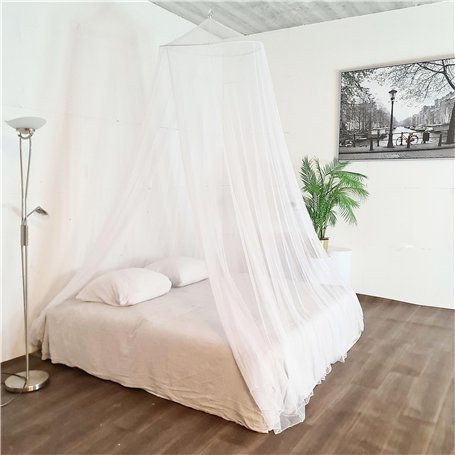 Flystopper K1402 Moustiquaire pour lit double XXL avec cordon de suspension et sac de voyage – Moustiquaire pour lit à baldaquin