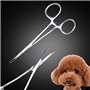 Oumefar Pince à épiler en acier inoxydable pour animaux de compagnie ciseaux de toilettage domicile pour chien nettoyage du visa