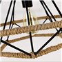 iDEGU 3 Lampes Suspension Luminaire Industrielle Lustre Plafonnier Vinatge Abat-jour Cage Dimant en Métal et Corde de Chanvre La