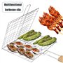 Universel Grille de Barbecue Portable Griller Panier Griller Panier avec Poignée en Bois Grilles de Poisson Pliables Barbecue av