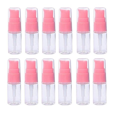 12 PCS 10ML 0.35OZ Vide Fillable Transparent Lotion Bouteille Rose Tête De Pompe Liquide Fondation Isolation Bocal Cosmétique Fa