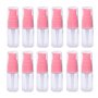 12 PCS 10ML 0.35OZ Vide Fillable Transparent Lotion Bouteille Rose Tête De Pompe Liquide Fondation Isolation Bocal Cosmétique Fa