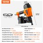 VEVOR Cloueuse à Rouleau Pneumatique, 32-63 mm, Cloueur Pneumatique à Bobine 15°, CN65, avec Réglage de Profondeur Sans Outil, 7
