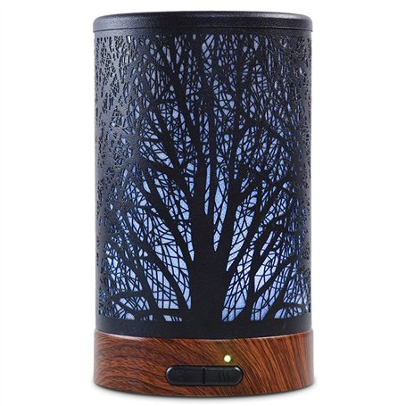 Diffuseur d'Huiles Essentielles Ultrasonique Aromathérapie Electrique en Métal avec 7-Couleurs Changeantes