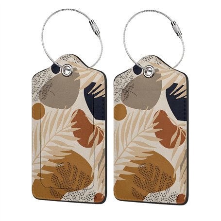 Richugui Lot de 2 étiquettes de bagage en cuir synthétique avec rabat d'intimité