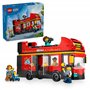 LEGO City Red 60407 Ensemble de véhicules bus touristiques à double étage – Cadeau d'anniversaire pour enfants de 7 ans – Bus lo