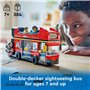 LEGO City Red 60407 Ensemble de véhicules bus touristiques à double étage – Cadeau d'anniversaire pour enfants de 7 ans – Bus lo