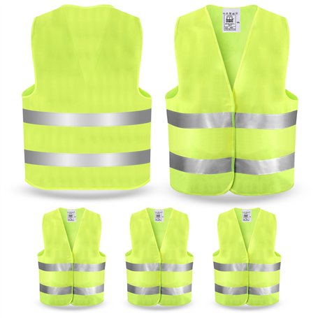 PORFOYO Gilet Jaune Adulte: 5 Pièces Gilet Jaune Voiture