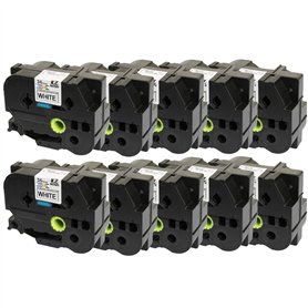 Prestige Cartridge 10x TZe-S261 TZ-S261 noir sur blanc 36mm x 8m Rubans Étiquettes [Adhésif puissant] compatibles avec Brother P
