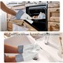 2PCS Gant Cuisine,Gants de Cuisine Une Surface Antidérapante en Silicone, Intérieur en Coton, Gants Cuisine Résistant à la Chale