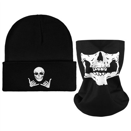 Bonnet Tricoté Tête De Mort 1 Pièce