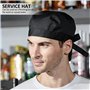 Lot de 5 bonnets de cuisine pour homme et femme - Bonnet réglable - Long bonnet de service bandana - Bonnet de service de restau