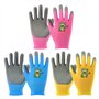 COACOM Lot de 3 paires de gants de jardinage universels pour enfants avec motif grenouille (jaune