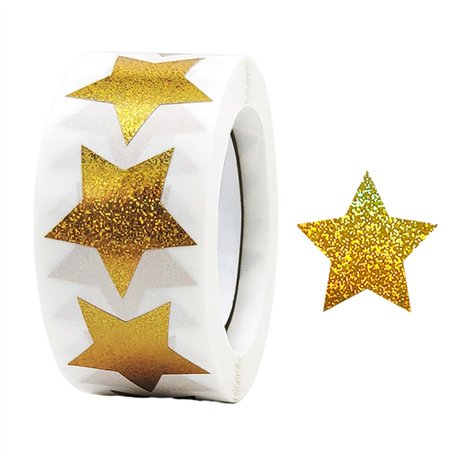 Lot de 500 feuilles d'autocollants étoiles scintillantes