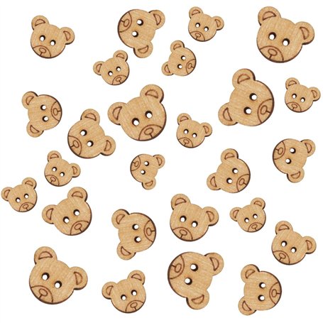 RELKLYU 160 Morceaux De Boutons d'ours en Bois