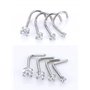 Mudder 20 Gauge Anneaux de Nez Courbés Bague du Nez Vis de Zircon Piercing Bijoux pour Le Corps, et L Bend Forme, 8 Pièces, Acie