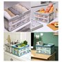 2 pièces Caisse Rangement Pliables avec Poignée, Boîtes de Rangement Pliables Boîtes, Pliantes en Plastique pour Cuisine, pour L