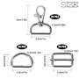 MengH-SHOP Boucle en Métal Crochets Pivotants Anneaux en D et Glisser Boucle Fermoir Couture pour Sangle, Ceinture, Sac à Dos, A