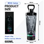 Shaker électrique - 600 ml - Mixeur automatique de protéines - Shaker électrique - Avec lumière LED - Shaker à protéines - Recha