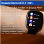 Knauermann NEO 2 (2025) - Noir rectangulaire - Montre saine Smartwatch - ECG - Fonction HRV - BT Bluetooth - Apnée du sommeil - 
