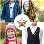 Chudian 30 pièces Badge étoile, Broche étoile en métal pour la décoration de vêtement, épingle en étoile pour la commémoration d