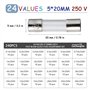 24 Valeurs 240 pcs Kit d'assortiment de Fusibles à action lente 5x20mm 250V 0.1/0.2/0.25/0.3/0.5/0.75/1/1.5/2/2.5/3/3.15/4/5/6/6