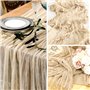 4 Pièces Chemin de Table en Gaze 90 x 400 cm,Chemin de Table Boho,Chemins de Table en Mousseline de Soie,Chemin de Table Beige p