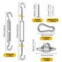 40 Pièces M6 Acier Inoxydable Kit de Fixation pour Auvent avec Crochets Tendeur Voile Ombrag