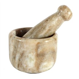 KLEO Ensemble de mortier et pilon en pierre de marbre comme épices Okhli Musal Kharad Khallad