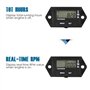 Yooreal Compteur d'heures d'entretien numérique Tachymètre pour petit moteur à essence 2 ou 4 temps Générateur de tracteur de pe
