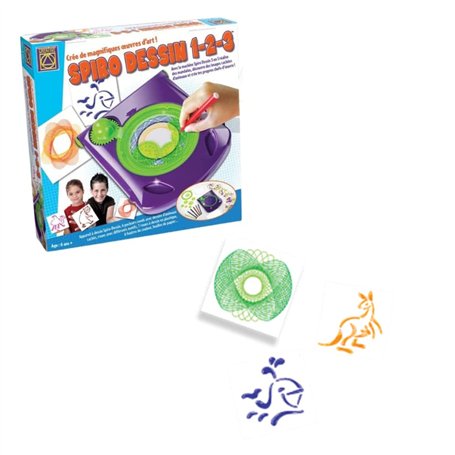 BSM Creative - Kit Loisirs Créatifs - Dessin et Coloriage - Spiro Dessin 1-2-3 - CT 5394 Ensemble de 23 pièces Vert/Violet