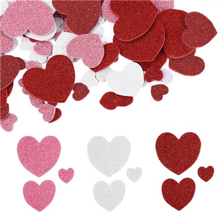 Lot de 300 autocollants en forme de cœur