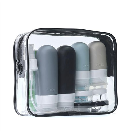 Set de 18 Bouteilles de Voyage en Silicone – Approuvé TSA Contenant Voyage– Antifuite et Pratiques pour Shampoing et Liquides –
