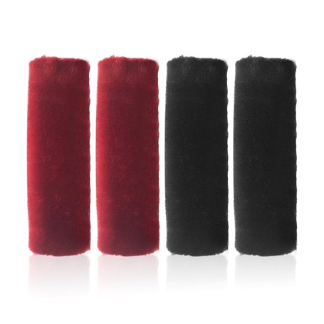 Lot de 2 paires de housses de ceinture de sécurité pour ceinture de sécurité de voiture - Coussinets en peluche pour ceinture de