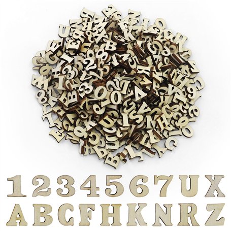 Lot de 416 petites lettres en bois de 15 mm - Pour bricolage et peinture - Lettres minuscules (A-Z) pour bricolage