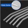 Lot de 8 Paille en Verre Réutilisables, Incurvé Paille Verre Transparente avec 2 Brosses de Nettoyage, Longueur 20 cm Glass Stra