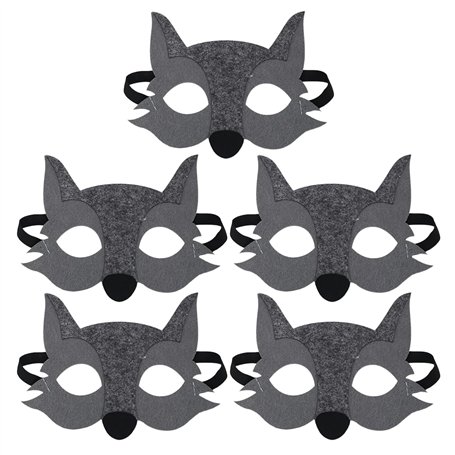 LCIEFKAE 5 Morceaux De Masque De Loup Gris
