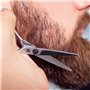 OCBA Ciseaux à barbe, ciseaux à moustache professionnels, ciseaux pour oreilles et nez en acier inoxydable, utilisation sûre pou