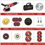 TEENO Meuleuse D'angle 1000W 2000-12000 trs/min Avec 20Accessoires, Meuleuse Angulaire Avec Sac à Main en Toile, Disque 125 mm, 