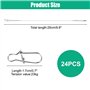 24 Pcs Fil de Pêche avec Snap et émerillon en Acier Inoxydable pour Eau Salée et Eau Douce