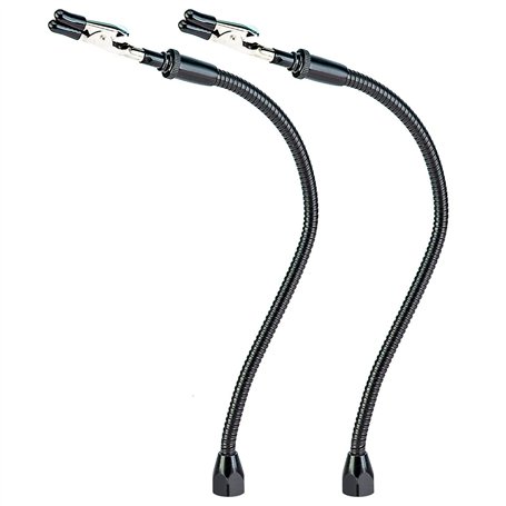 Bras magnétique avec pinces crocodiles - 130 mm - Troisième main - 2 bras flexibles pour pinces