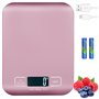 Balance de cuisine numérique - 10 kg/1 g - Rechargeable par USB - Avec écran LCD et fonction tare - Avec câble de charge de batt